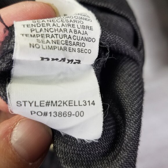 Prana Kellan Button Down Shirt Men’s M Cargo Slim Fit Grey Flip Cuff Pearl Snap - Picture 13 of 16